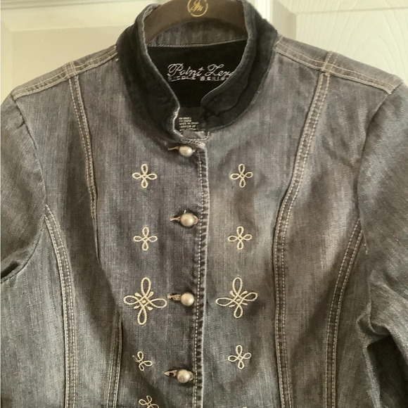 VINTAGE~NICOLE BENISTI~DENIM JACKET~ POINT LEVO~ SIZE M - Picture 2 of 7